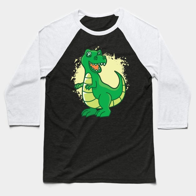 Children Dino I Kids I Dinosaur Baseball T-Shirt by Shirtjaeger